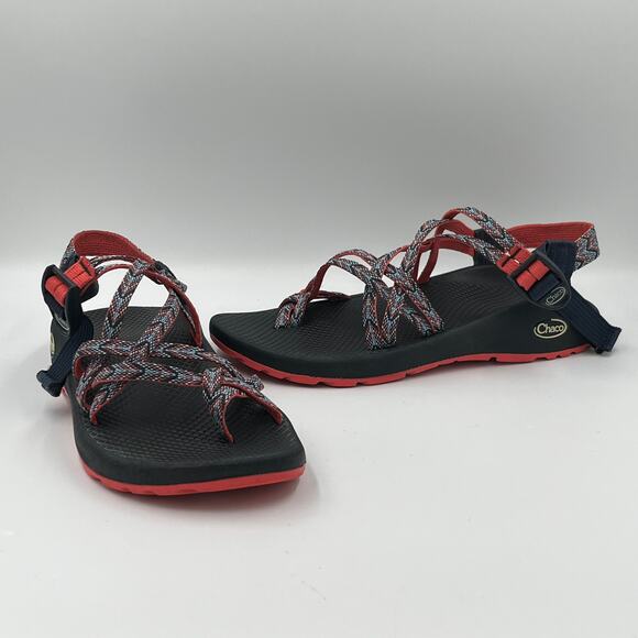 Chaco ZX/2 Classic Sport Sandals Blue Coral Motif Eclipse Women's 9 - Picture 1 of 9